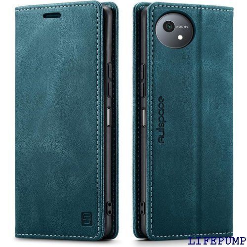 AQUOS wish4 ケース 手帳型 SH-52E ケース アクオス ウィッシュ4ケース sh-52eスマホケース case RFID 磁気防止 スキミング防止 カード入れ スタンド機能 薄型 AQUOS wish4 SH-52E対応 ターコイズ 2387