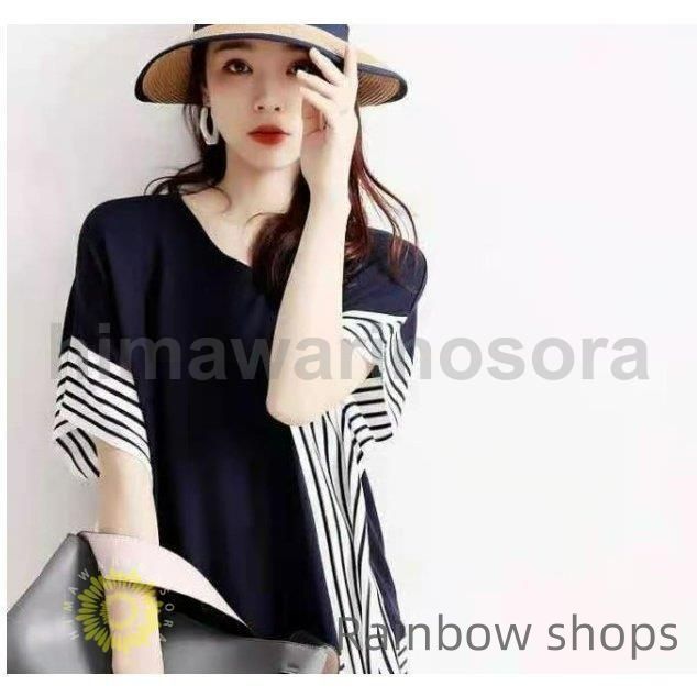 Tシャツ レディース カットソー 夏 40代 半袖 ドルマンスリーブ 春夏 カットソー 大きいサイズ シンプル UVカット 韓国風 20代 30代 Tシャツ レディース カットソー 夏 40代 半袖 ドルマンスリーブ