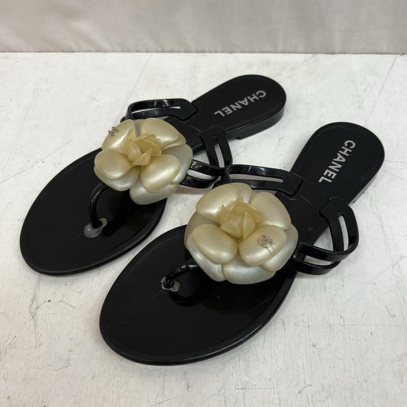 新品未使用　シャネル　カメリア　ビーチサンダル　37 トング CHANEL シャネル カメリア ココマーク トングサンダル ビーチ