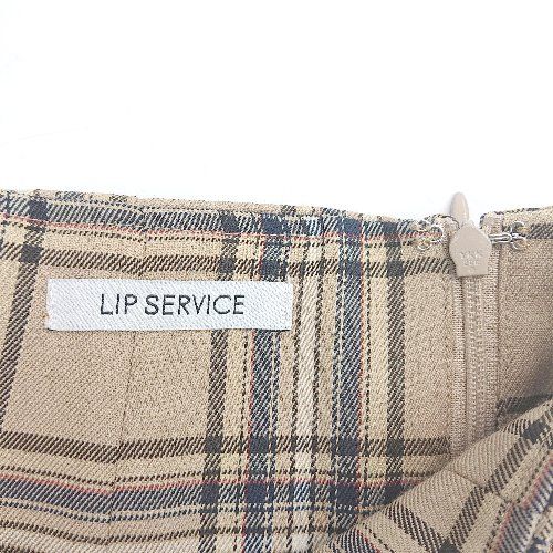 ◇ LIP SERVICE チェック柄 ハイウエスト サイドジップ ロング丈 ◇ LIP SERVICE チェック柄 ハイウエスト サイドジップ ロング丈