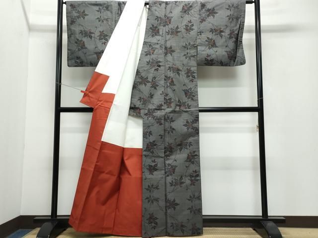 平和屋着物○本場大島紬 9マルキ 吉祥舞花文 正絹 逸品 CAAU9918vf