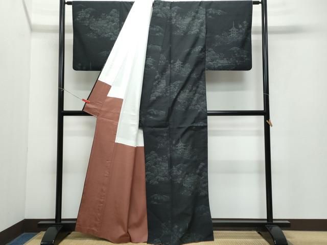 平和屋着物○結城紬 100亀甲 雲霞文 正絹 逸品 DAAV4865ud