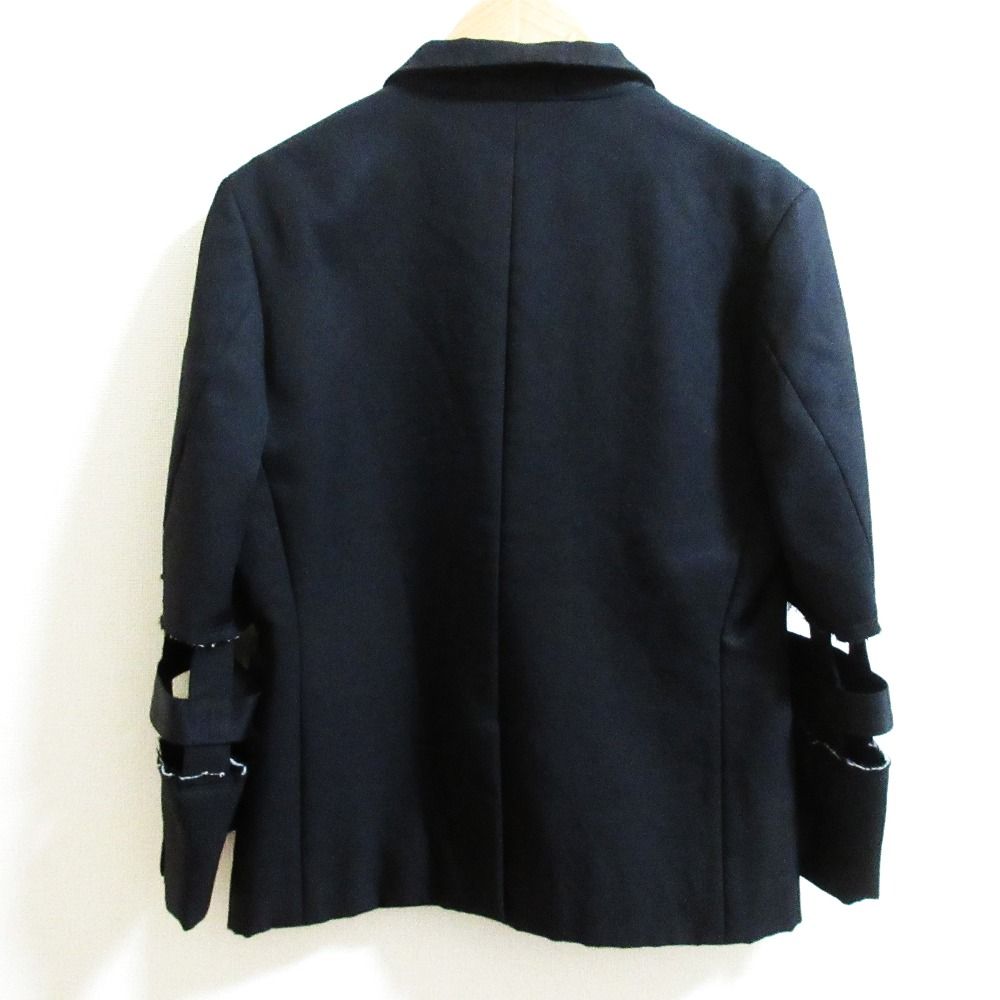 COMME des GARCONS - 美品 COMME des GARCONS コムデギャルソン シルクウール カットスリーブ テーラードジャケット GI-J018 サイズM ブラック レディース 古着 中古 USED COMME des GARCONS - 美品 COMME des GARCONS コムデギャルソン