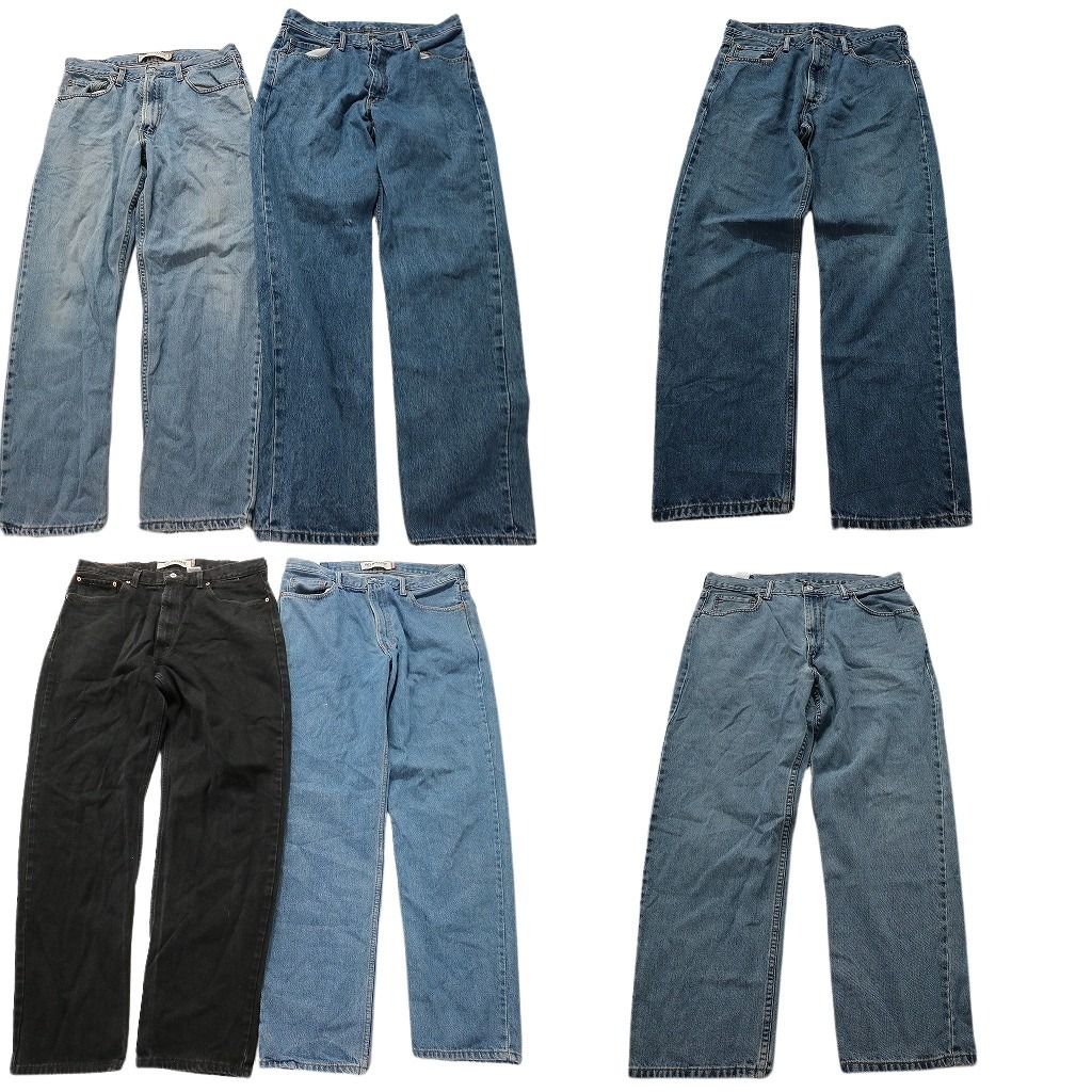 古着卸 まとめ売り リーバイス 550 デニム パンツ 6枚セット (メンズ W36 /W35 /W34 /W38 ) ブルー ブラック フェード テーパード MT3360