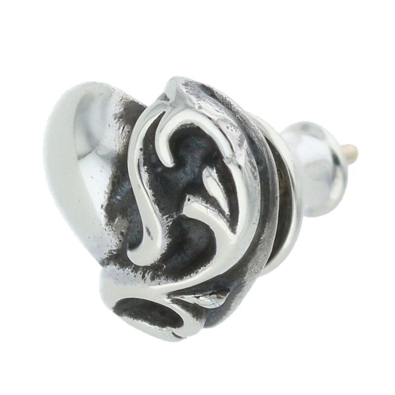 クロムハーツ STUD HEART/ハートスタッド シルバーピアス メンズ