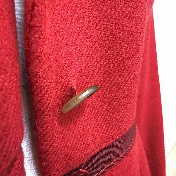 wnc プラダ PRADA コート 40 赤系 ロング イタリア製 レディース