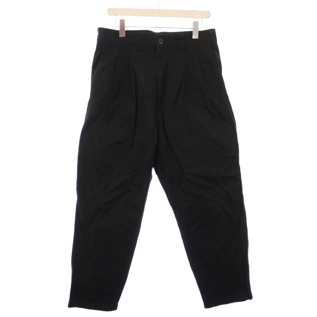 イズネス is-ness 23SS WIDE CHINO PANTS ワイドチノパンツ チノパン スラックス タック ジップフライ L 黒 ブラック 16PT02T02-1 |BB