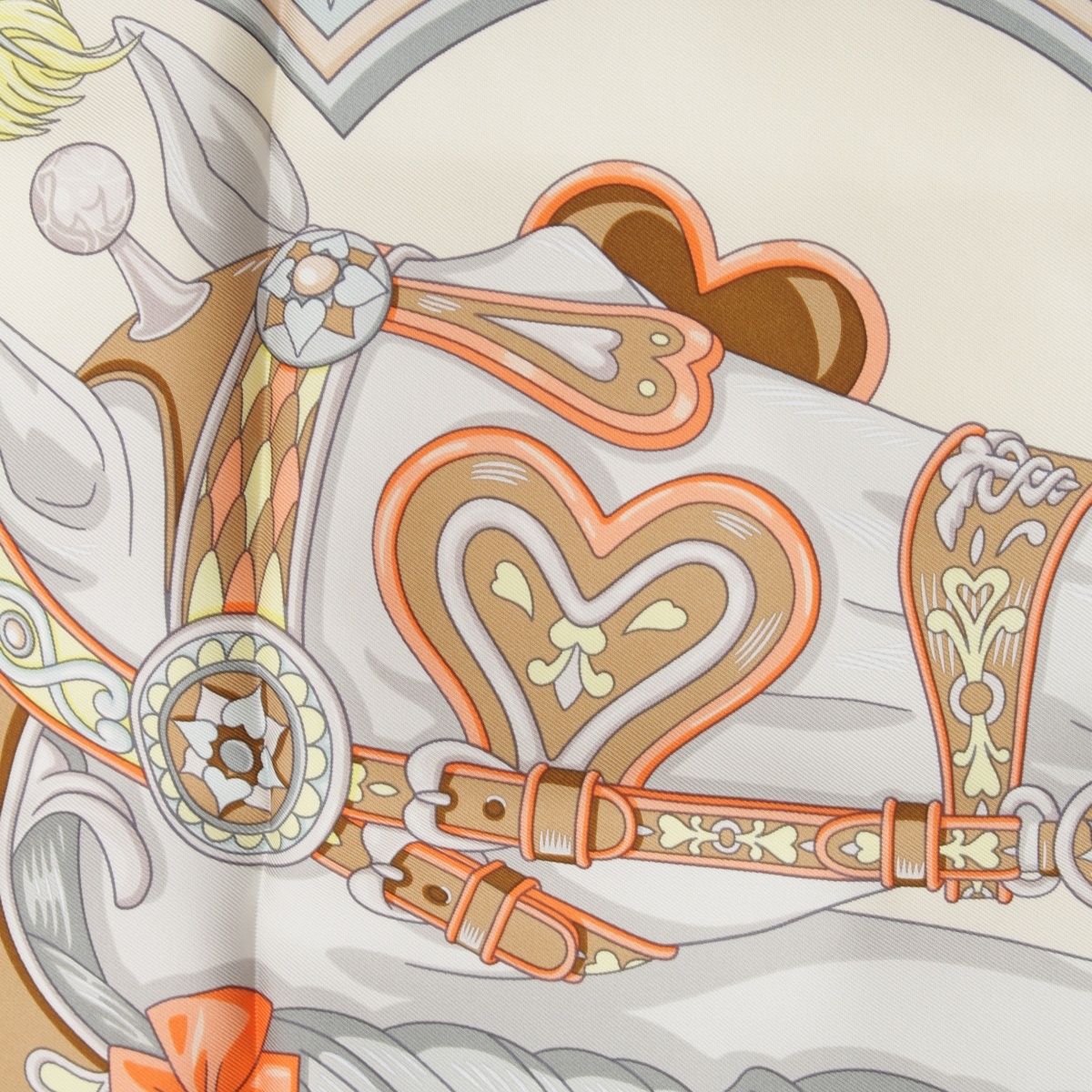 国内発送Harnais de エルメス カレ90 HARNAIS DE COEUR アルネ ドゥ 