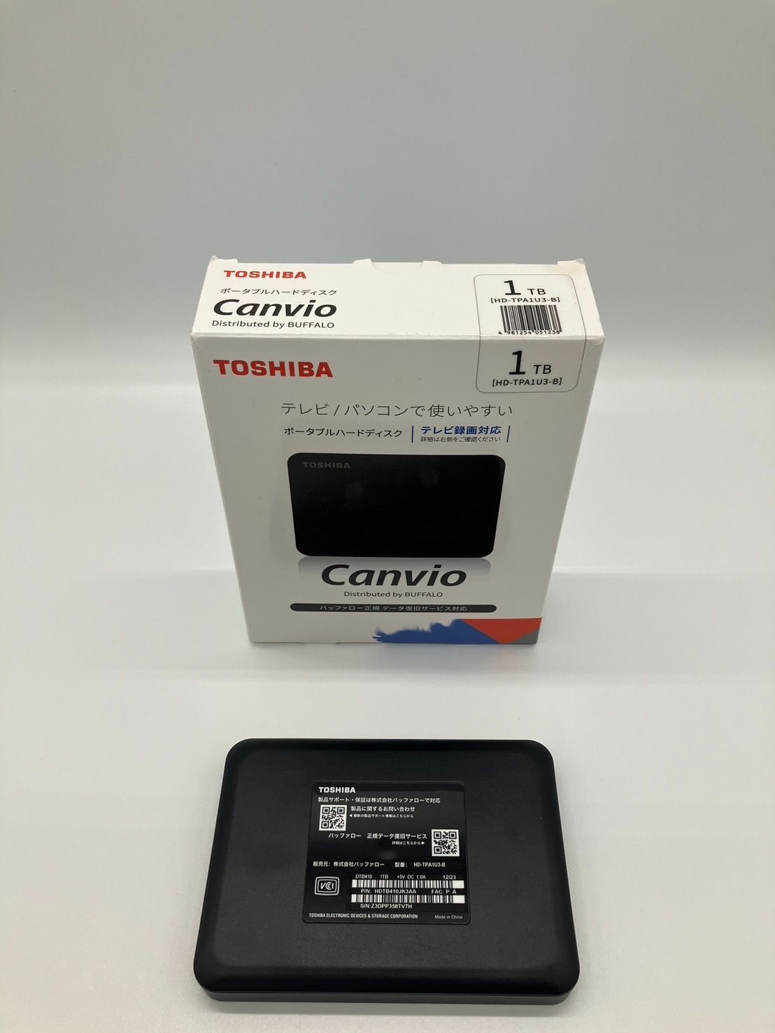 バッファロー HD-TPA1U3-B 東芝製Canvio USB 3.0対応ポータブルHDD 1TB