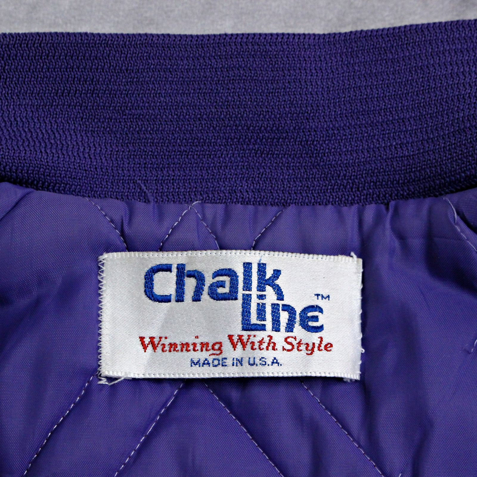 CHALK LINE】90s アメリカ製 NFL ミネソタバイキングス ナイロンサテン 