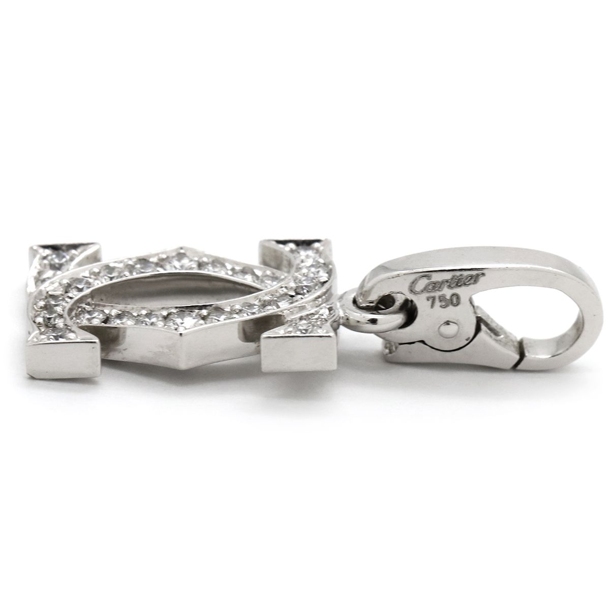 Cartier　カルティエ　C2チャーム　750WG K18WG CARTIER カルティエ チャーム 2C ダイヤモンド ペンダントトップ