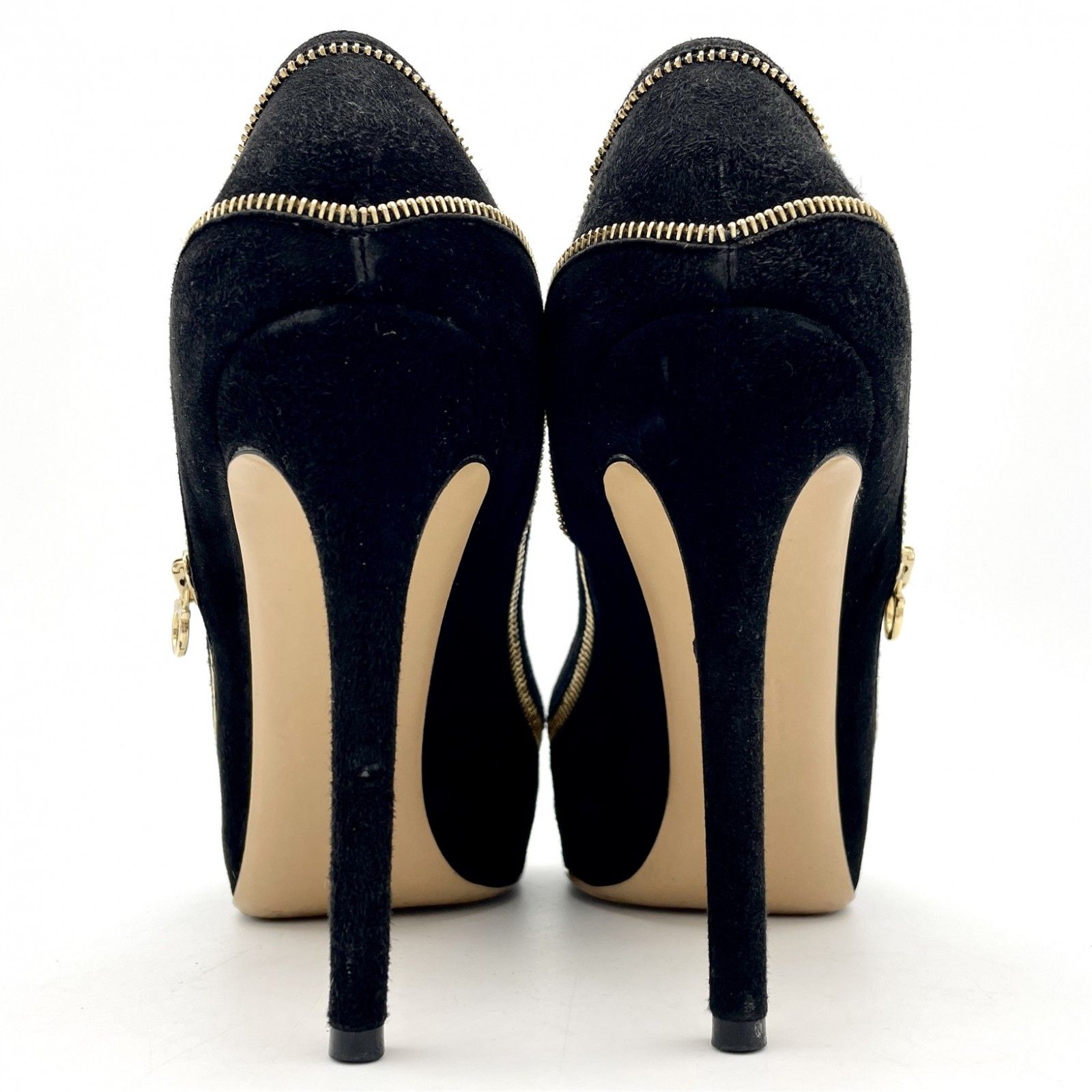 □希少□ Ferragamo ハイヒール スエード ファスナー ブラック 1700A  