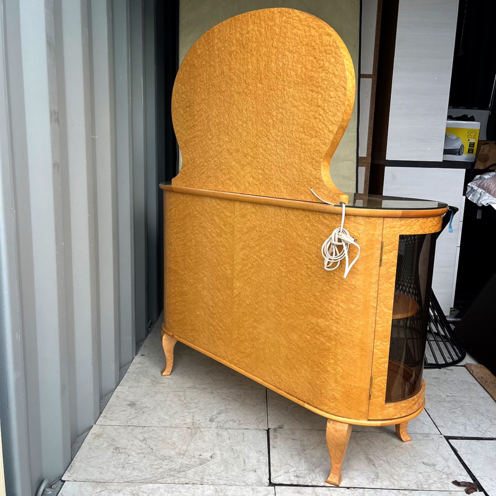 取付無料！松創 府中家具 最高級バーズアイメープル 猫脚ドレッサー✨ 取付無料！松創 府中家具 最高級バーズアイメープル 猫脚