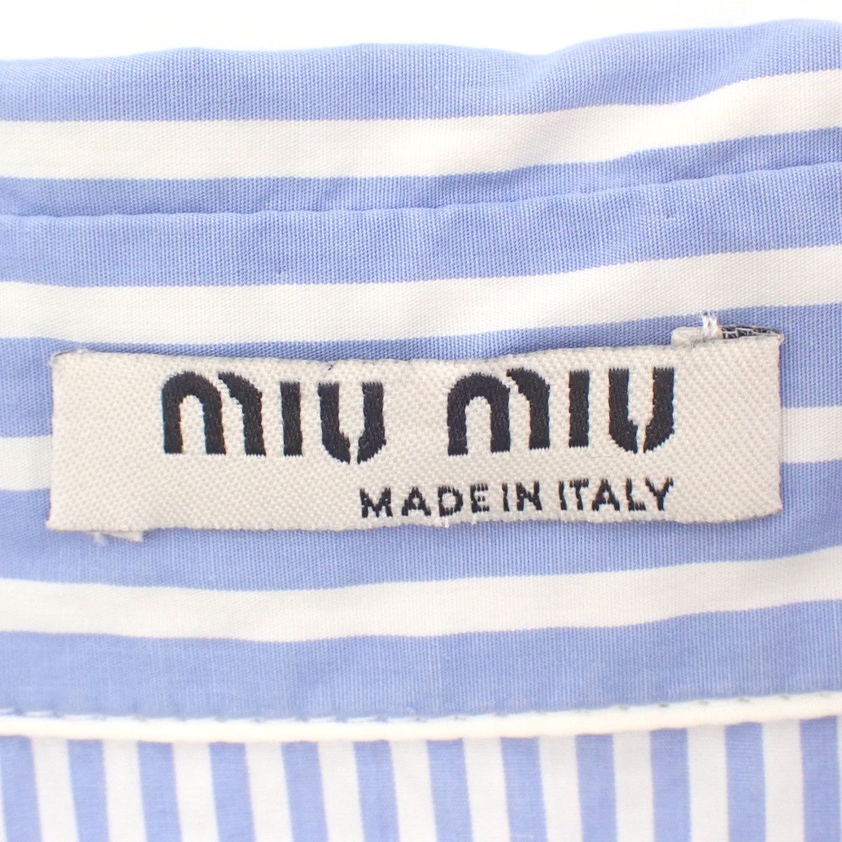MIUMIU(ミュウミュウ) ストライプ ノースリーブ シャツ ブラウス 2016  