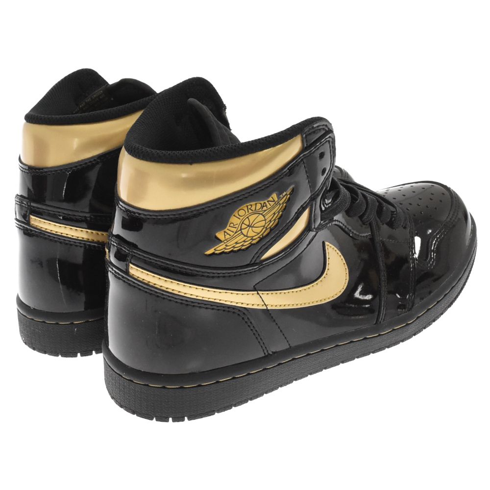 NIKE (ナイキ) AIR JORDAN1 RETRO HIGH OG BLACK-METALIC GOLD エア