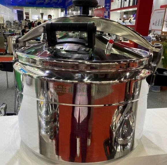 送料無料 圧力鍋 大型 厨房機器 重ねふた式両手 ラーメン屋 料理屋さん 業務用 家庭用 45L