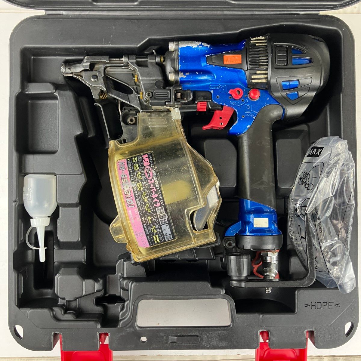 ЗЗMAX マックス 65mm 高圧 エア釘打ち機 ケース付 HN-65N2 D ブルー