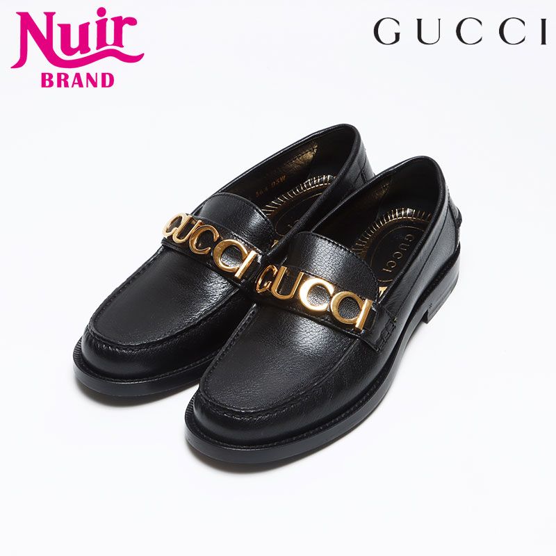 GUCCI グッチ パンプス ローファー レザー ロゴ Size 36.5 23.5cm