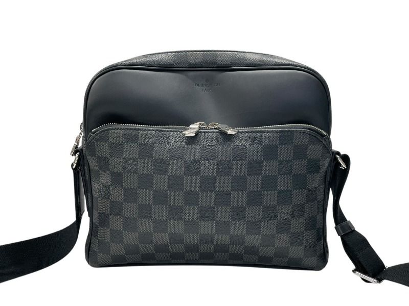 LOUIS VUITTON ルイヴィトン ダミエグラフィット デイトンPM N41408 ショルダーバッグ ブラック シルバー金具 4b007219