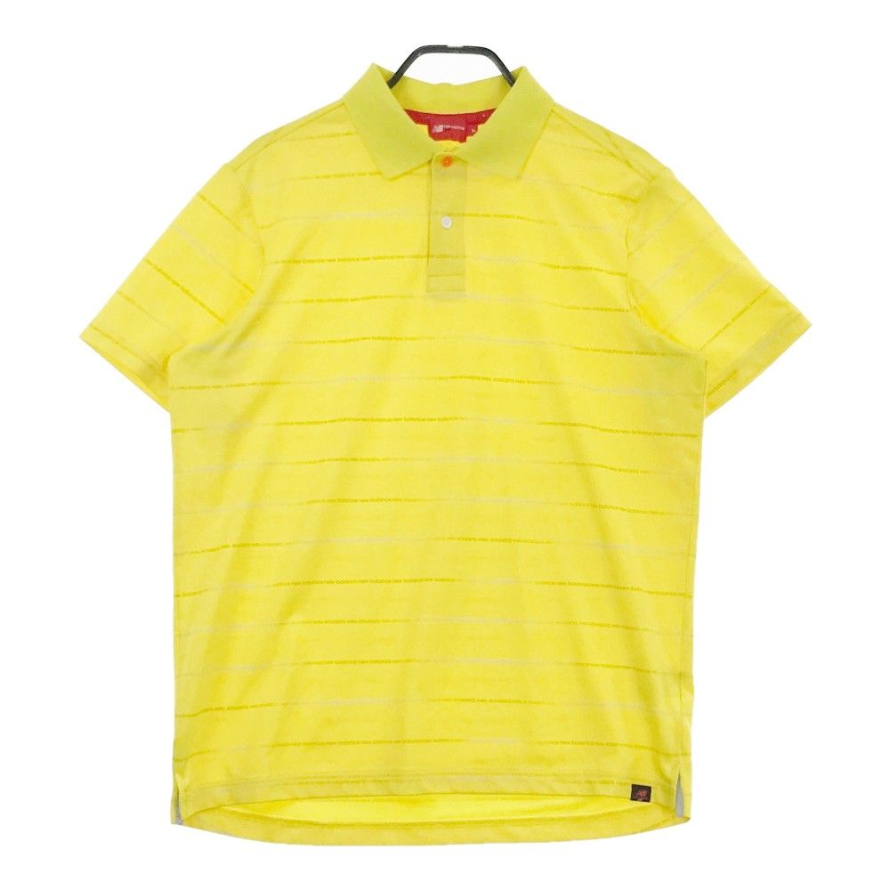 サイズ：6 NEW BALANCE GOLF ニューバランス  半袖ポロシャツ ボーダー イエロー系 [240101429389] ゴルフウェア メンズ ストスト サイズ：7 NEW BALANCE ニューバランス 半袖ポロシャツ ボーダー