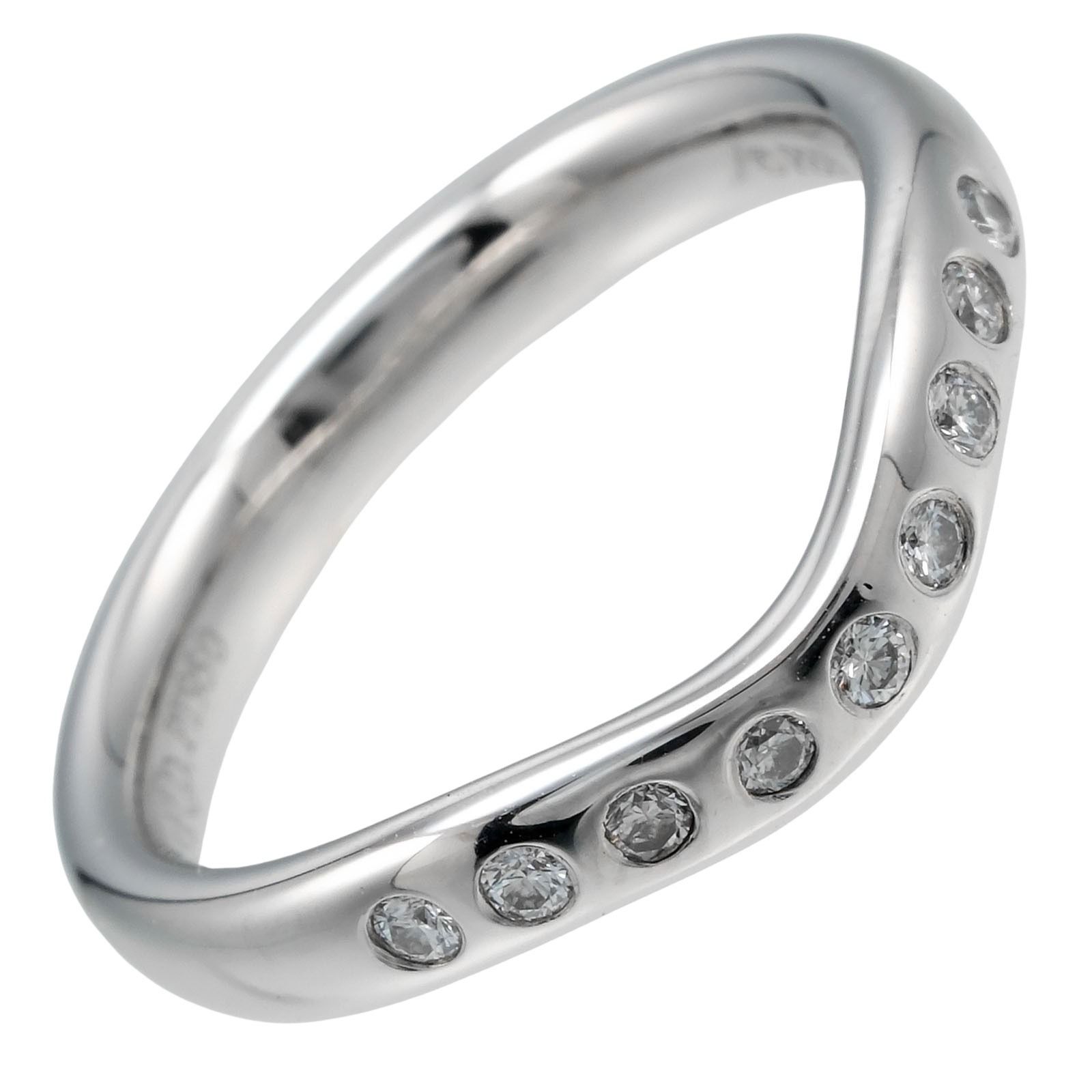 TIFFANY&Co.】ティファニー カーブド バンド 3mm Pt950プラチナ×9P
