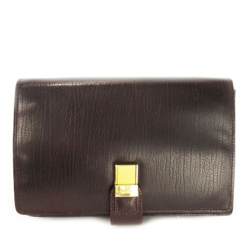 BALLY レザー 黒 クラッチバッグ ゴールドロック BALLY レザー 黒 クラッチバッグ ゴールドロック