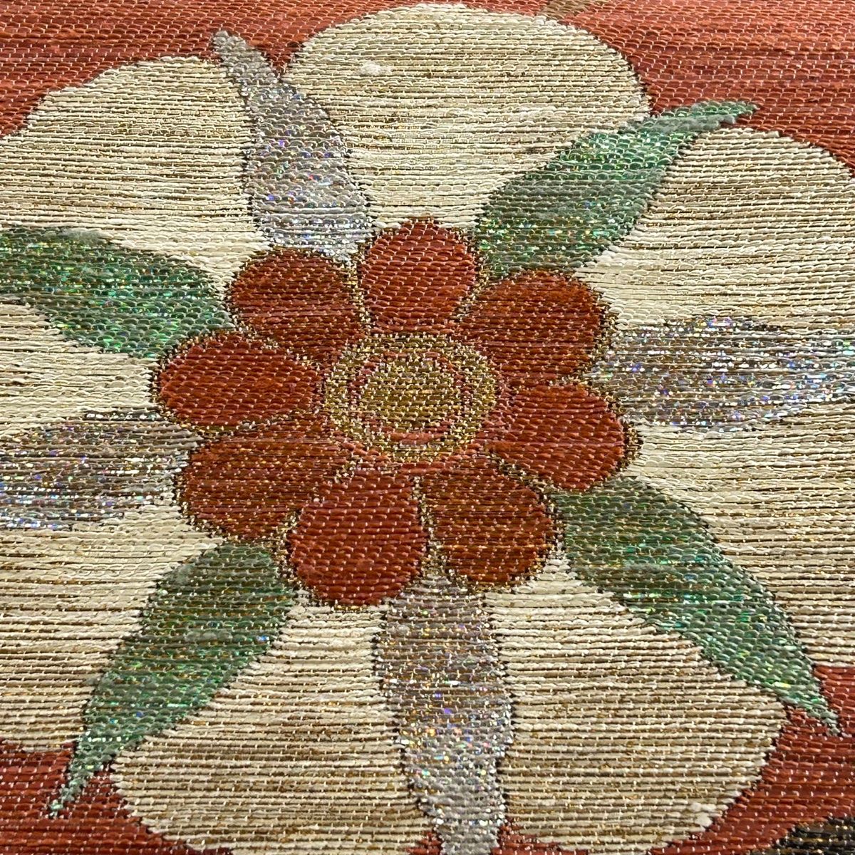 袋帯 美品 秀品 花唐草 箔 朱色 六通 正絹 【中古】 - メルカリ