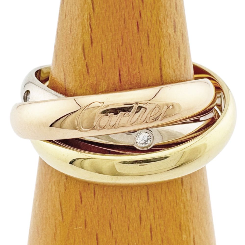カルティエ トリニティ 3連 リング 指輪 11号 18金 K18イエローゴールド ダイヤモンド レディース CARTIER カルティエ