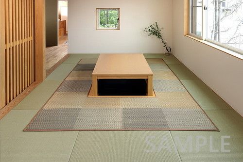 掘りごたつ対応い草ラグ 約191×250cm GR