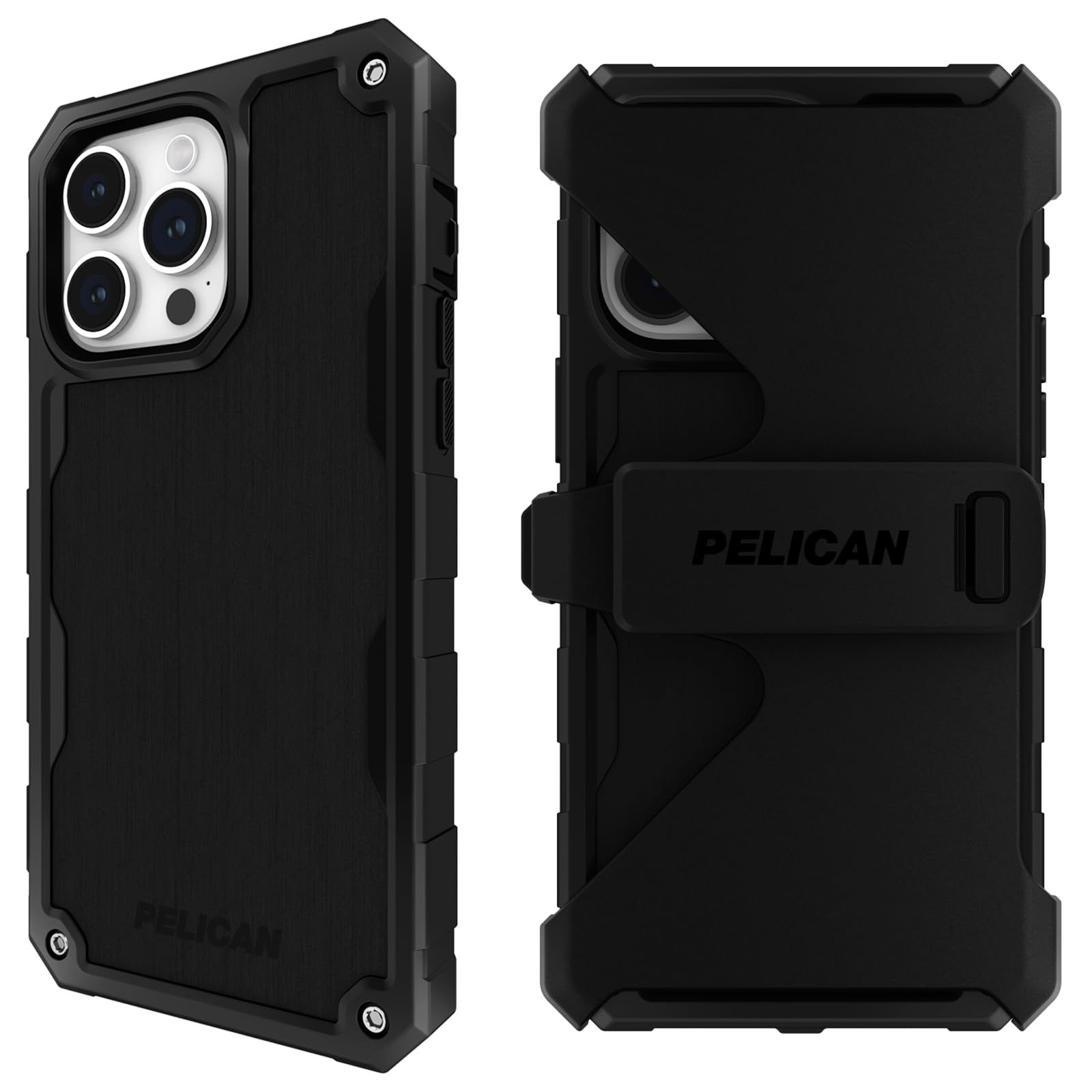Pelican iPhone 15 Pro 用 ハイブリッド ケース 抗菌 米軍MIL規格 落下テスト6.4mクリア MagSafe対応 シールド ブラック 黒 Shield Shield Black - MagSafe iPhone15Pro