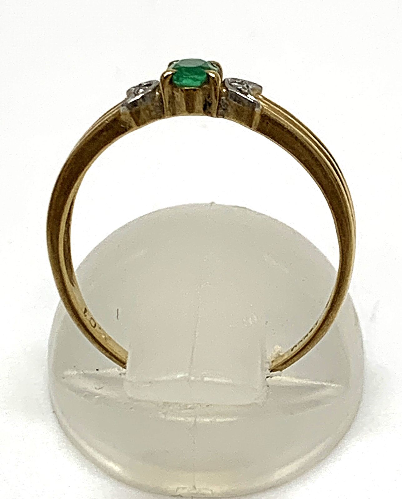 K18 ・ PT900 コンビ ダイヤモンド 0.01ct 緑石 リング 指輪
