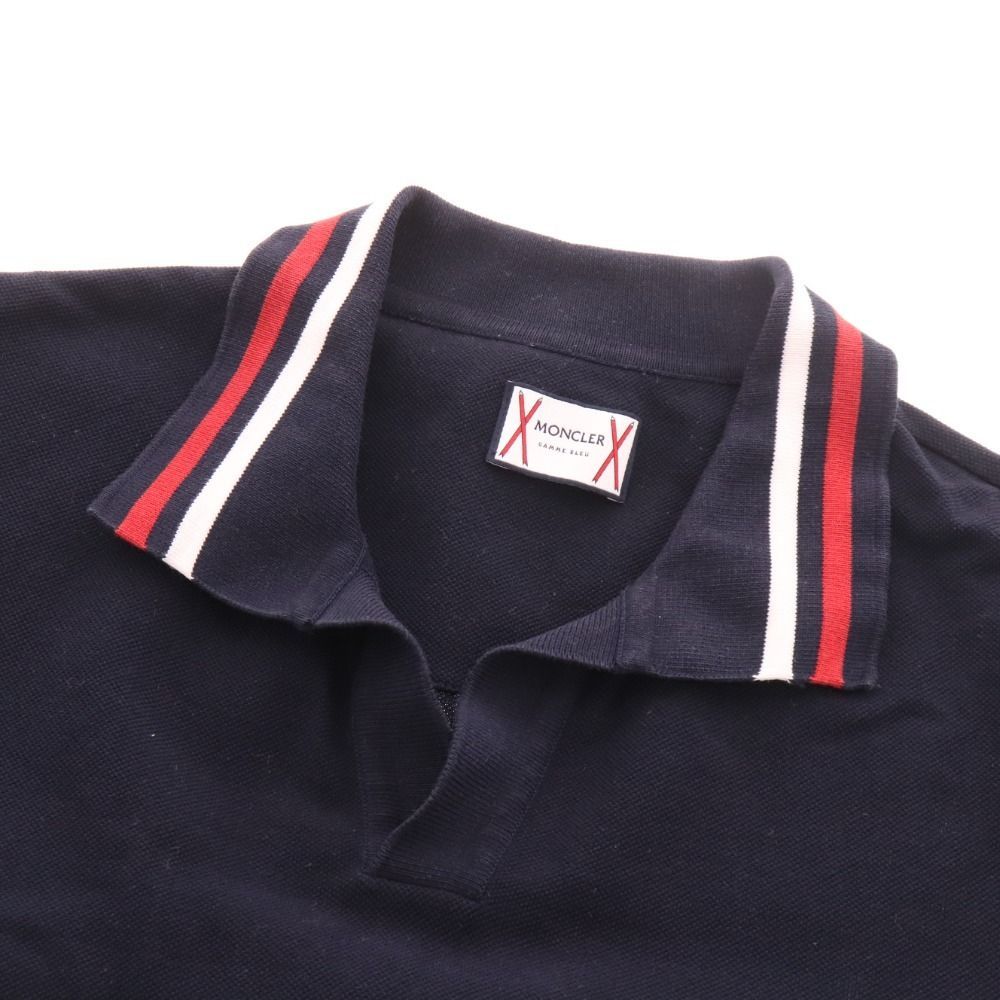 美品 MONCLER モンクレール 半袖ポロシャツ  ガムブルー ロゴワッペン 新品未使用 MONCLER モンクレール ポロシャツ ロゴワッペン