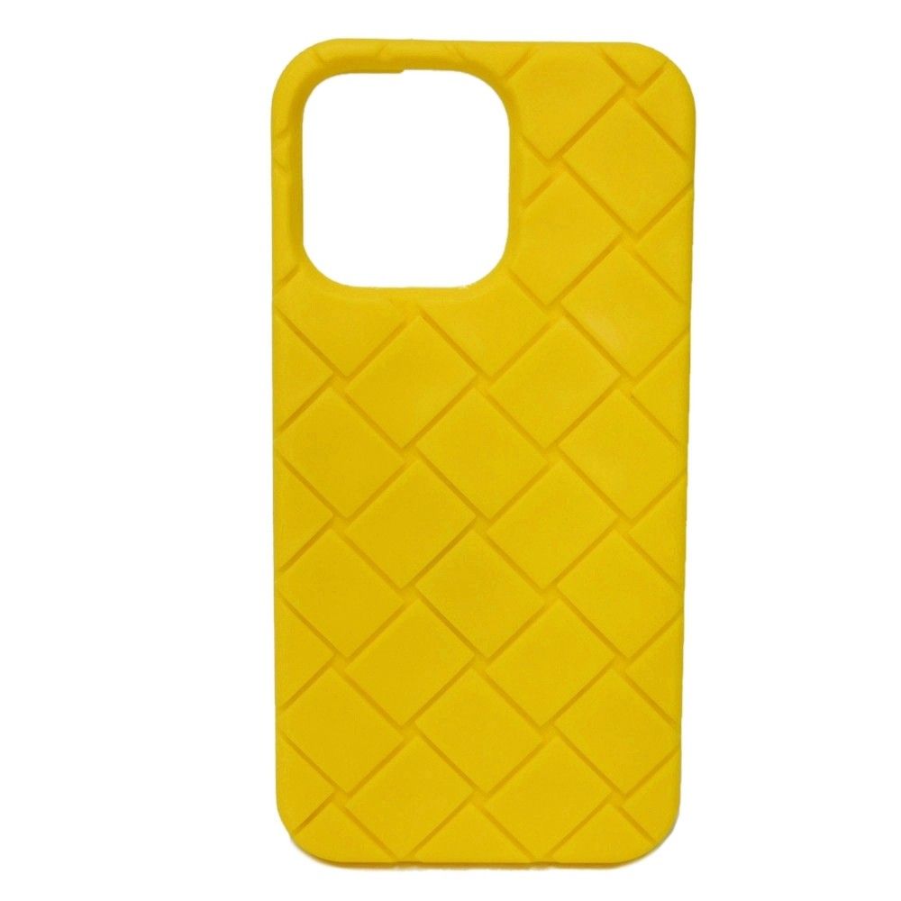 BOTTEGAVENETA ボッテガヴェネタ テックラバー iPhone 14 Pro ケース ライトイエロー マキシ イントレチャート シリコン レモン スマホケース 733842 V0EY0 7218