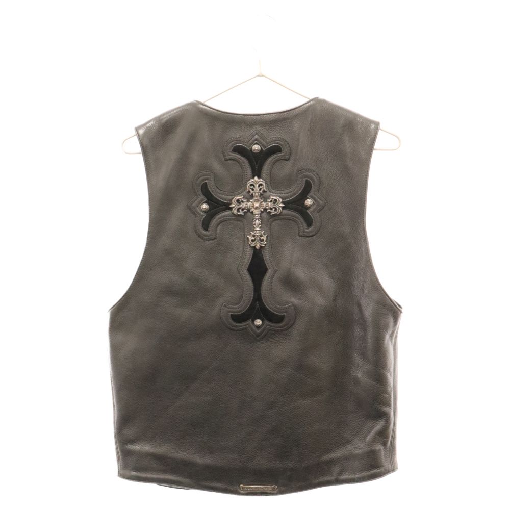 CHROME HEARTS (クロムハーツ) 6BTN ZIP FRNT VEST フィリグリークロス