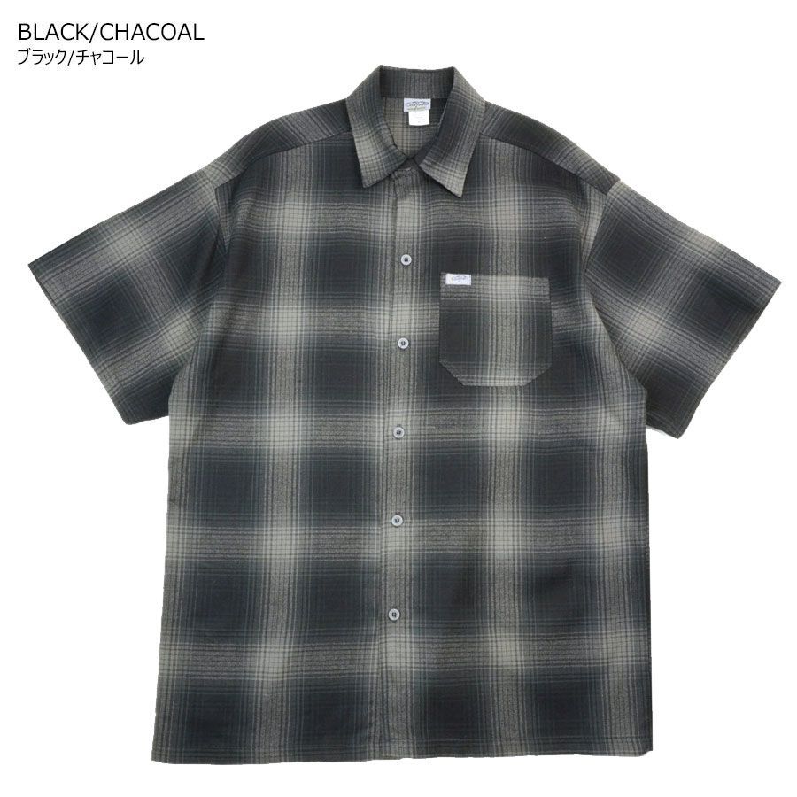 CALTOP キャルトップ カルトップ メンズ 半袖シャツ 2000 OMBRE SHORT SLEEVE SHIRTS オンブレ ショートスリーブシャツ ブラックチャコール