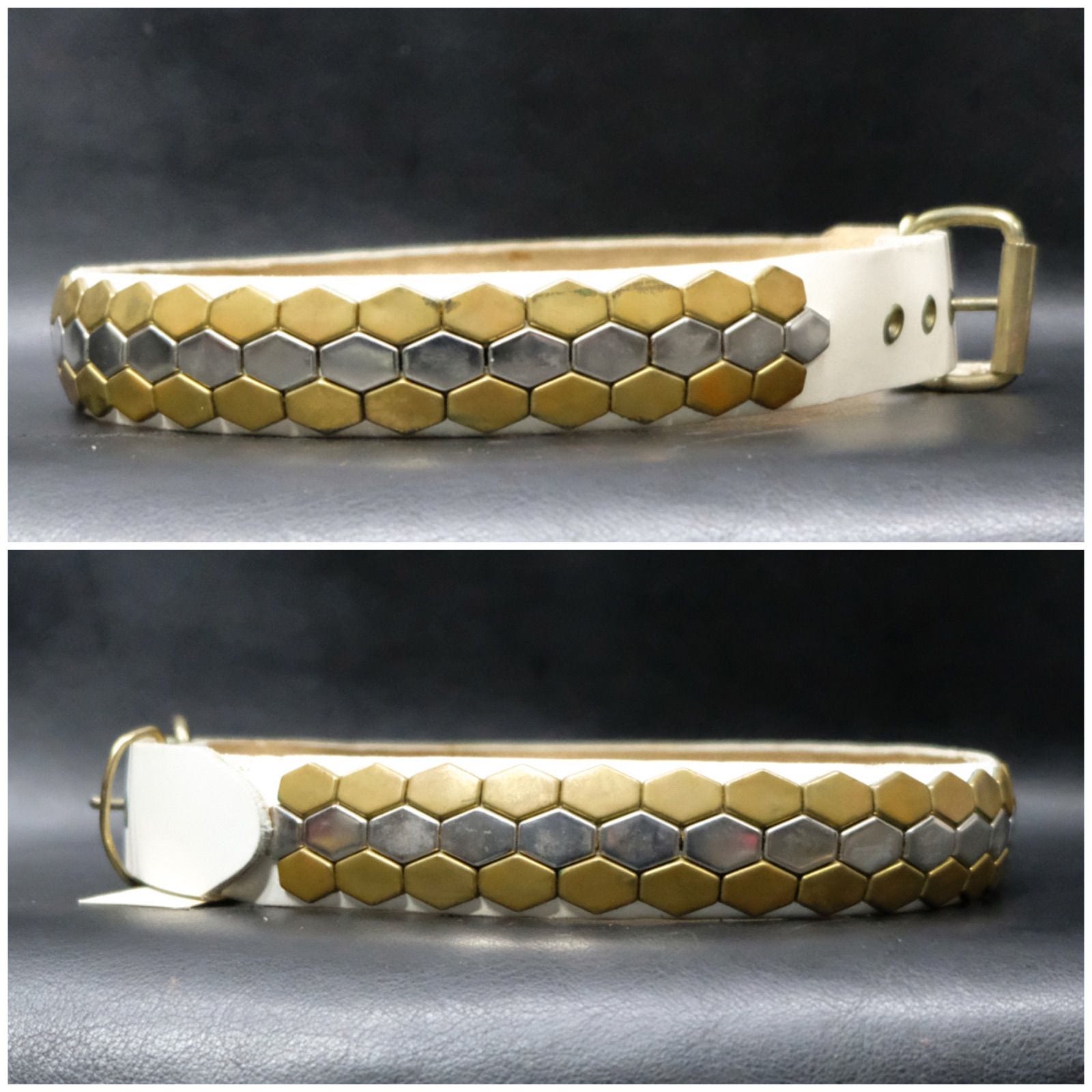 未使用 WENDY'S of LONDON 3連ヘキサゴンスタッズベルト Lサイズ/84