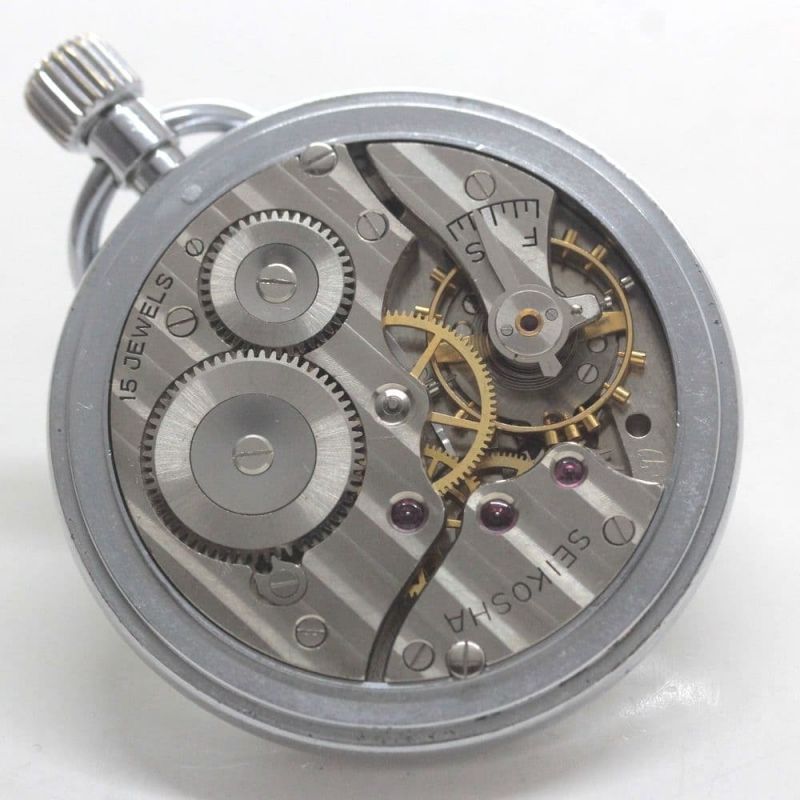 SEIKO 懐中時計 昭和38年製 昭和38年の19セイコー鉄道時計/15石/秒針止め機能/絶版時計