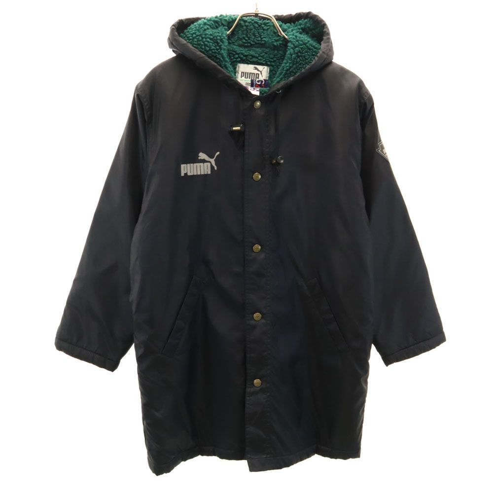 PUMA プーマ 90s オールド ヒットユニオン ベンチコート 160CM ブラック 裏ボア キッズ 古着