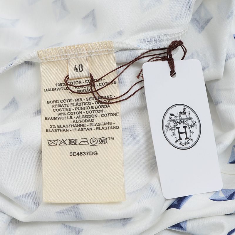 正規店買付【HERMES】クルー・メドールTシャツ エルメス 半袖Tシャツ クルー メドール コットン ブラン セル