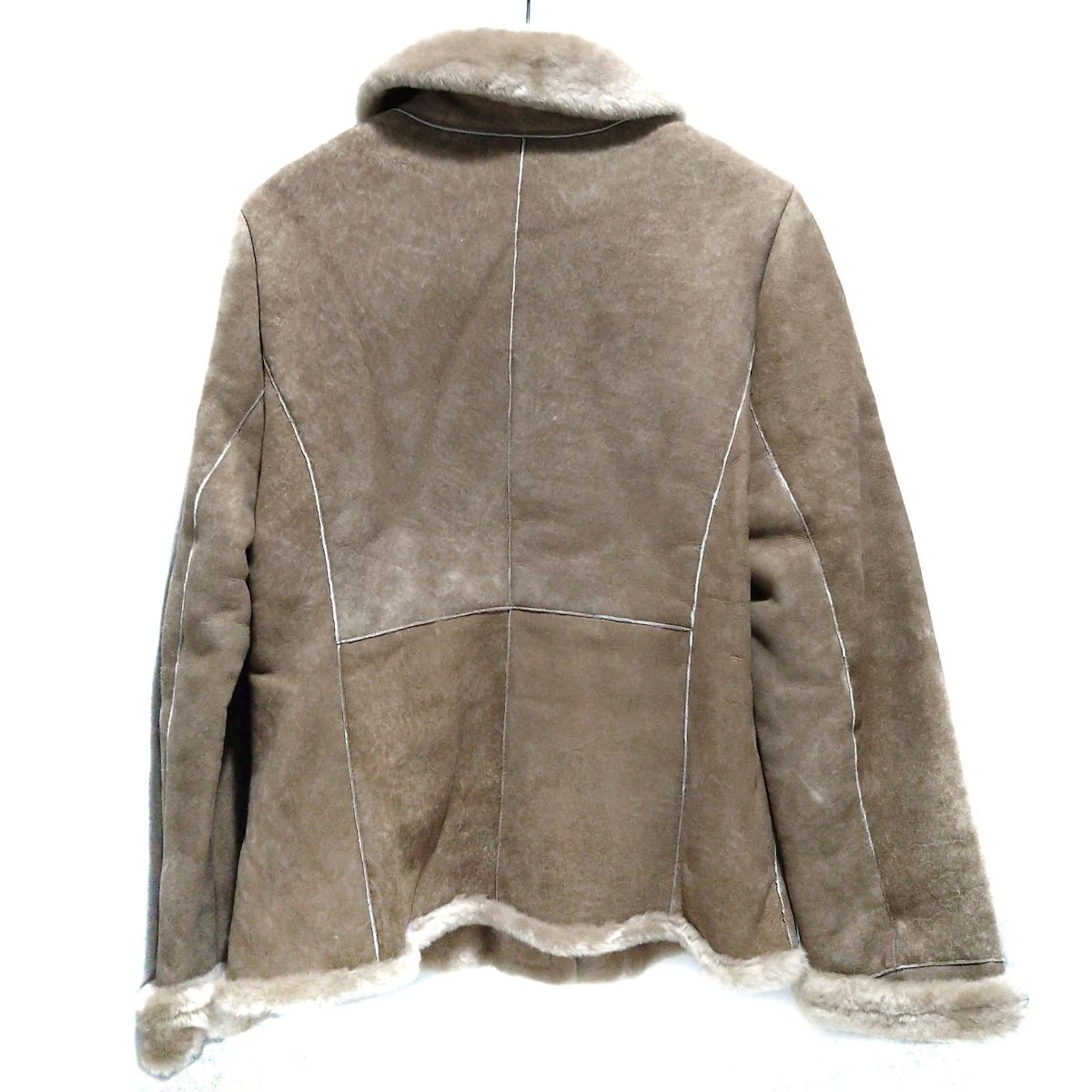 Leilian レリアン コート サイズ11 M レディース - ライトブラウン×ベージュ 長袖|ムートン|冬