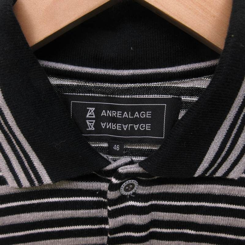 アンリアレイジ ANREALAGE ボーダー柄 ポロシャツ カットソー 半袖 