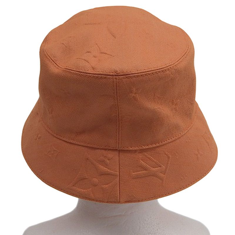 ルイヴィトン LOUIS VUITTON バケットハット 帽子 コットン オレンジ L M 7143 新入荷 LV 1760