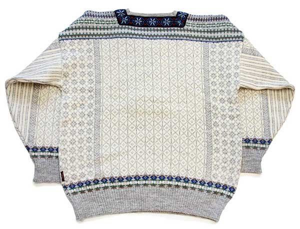 一点物 90s ヴィンテージ古着 総柄アクリルデザインニット L 赤 黒 ノルウェー製 TELEMARK STYLE BY SKJAEVELAND 鹿柄 ノルディック
