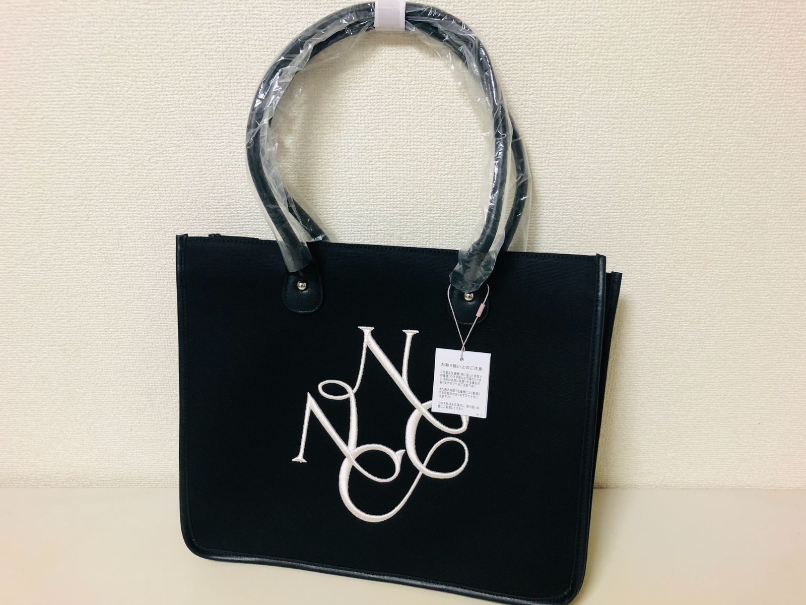 ナイスクラップ 刺繍入りトリミング トートバッグ nice claup