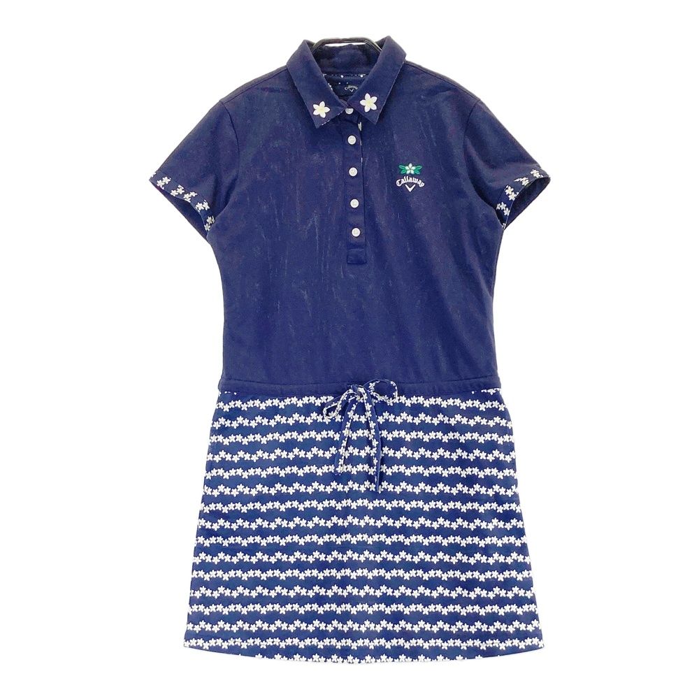 サイズ：L CALLAWAY キャロウェイ 半袖 ワンピース 刺繍 ピンク系