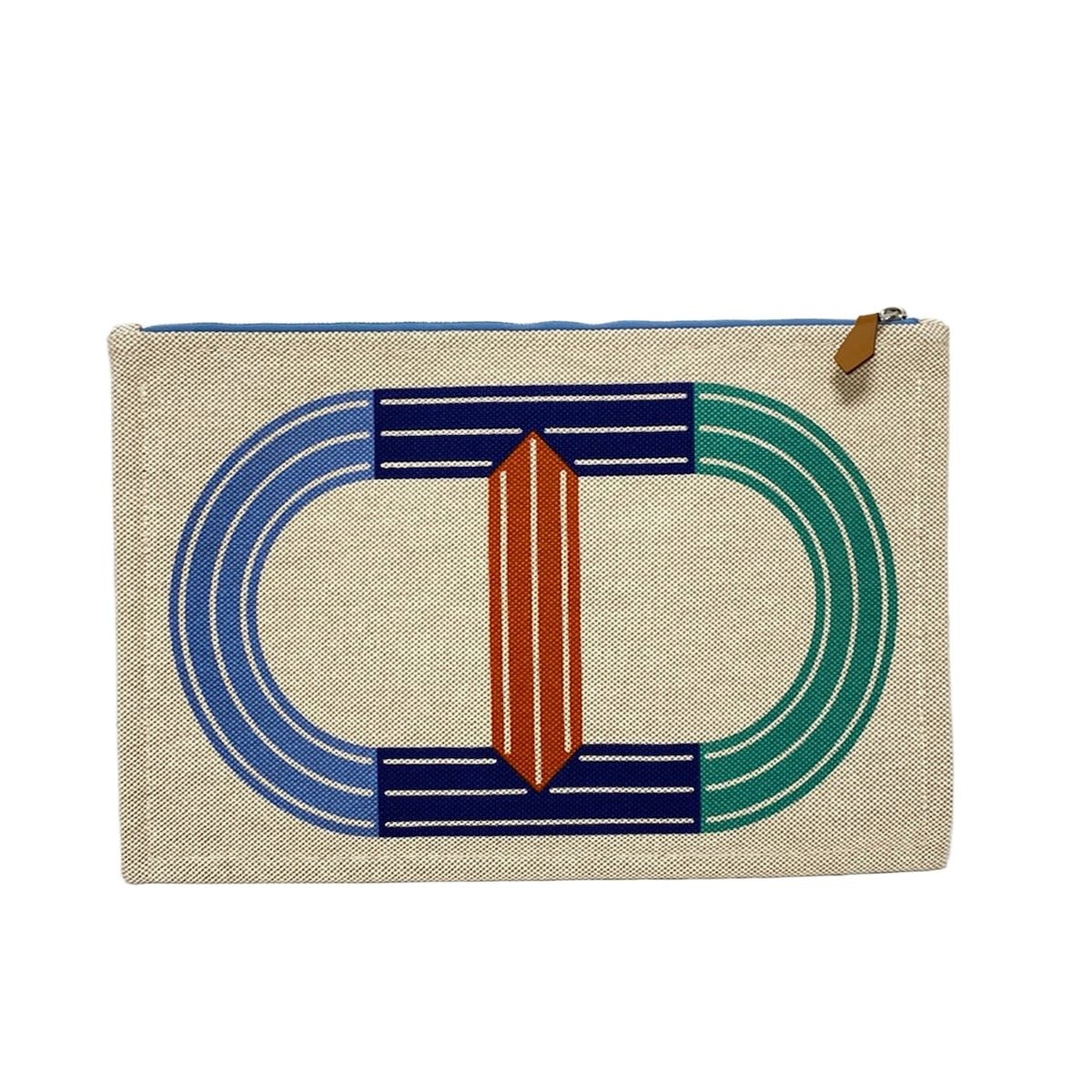 HERMES(エルメス) ポーチ ヨッティングGM マリン×ブリック×アクア  