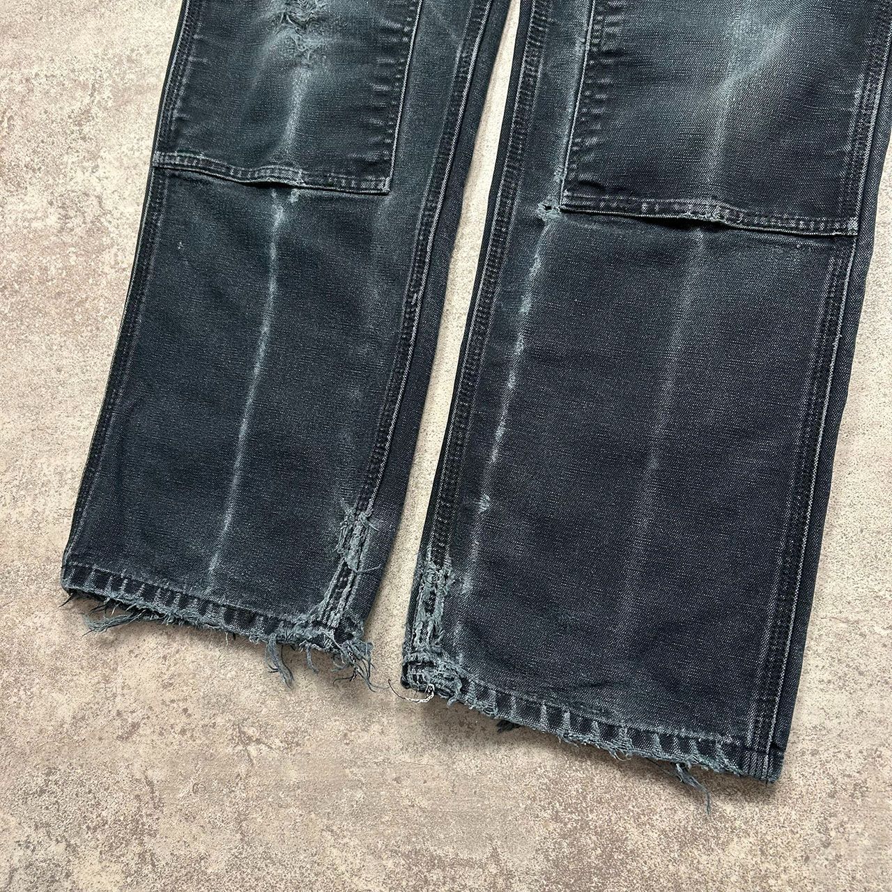 【神サイズ】34×30 カーハート ダブルニー ペインターパンツ 黒 フェード Carhartt カーハート ダブルニーペインターパンツ ブラック