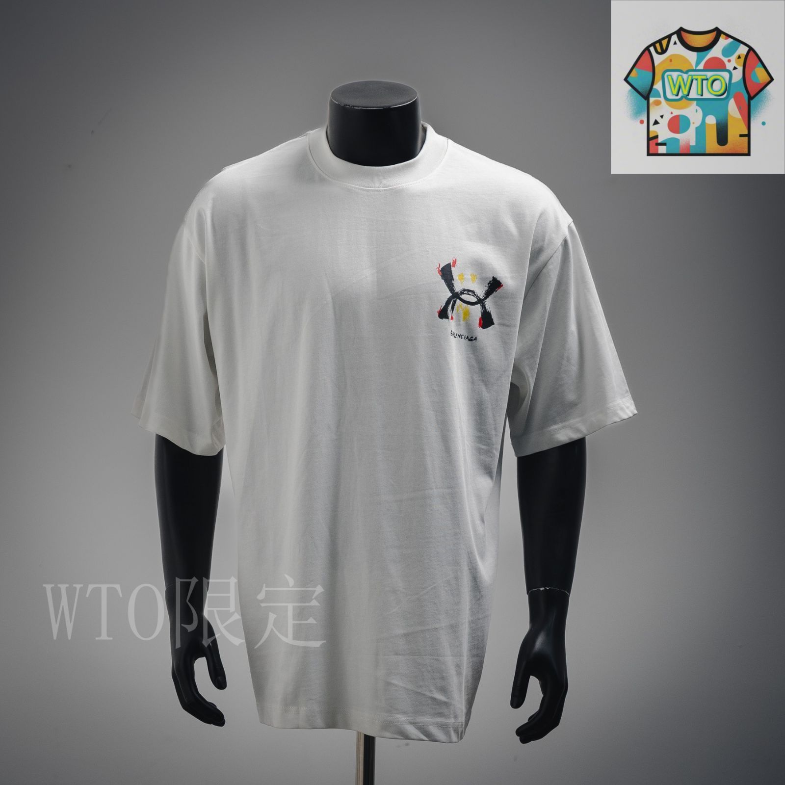 【BALENCIAGA】25SS ホワイト Tシャツ/関税送料込み 今日特価】Balenciagaバレンシアガ 25SS コラボ きグラフィティ