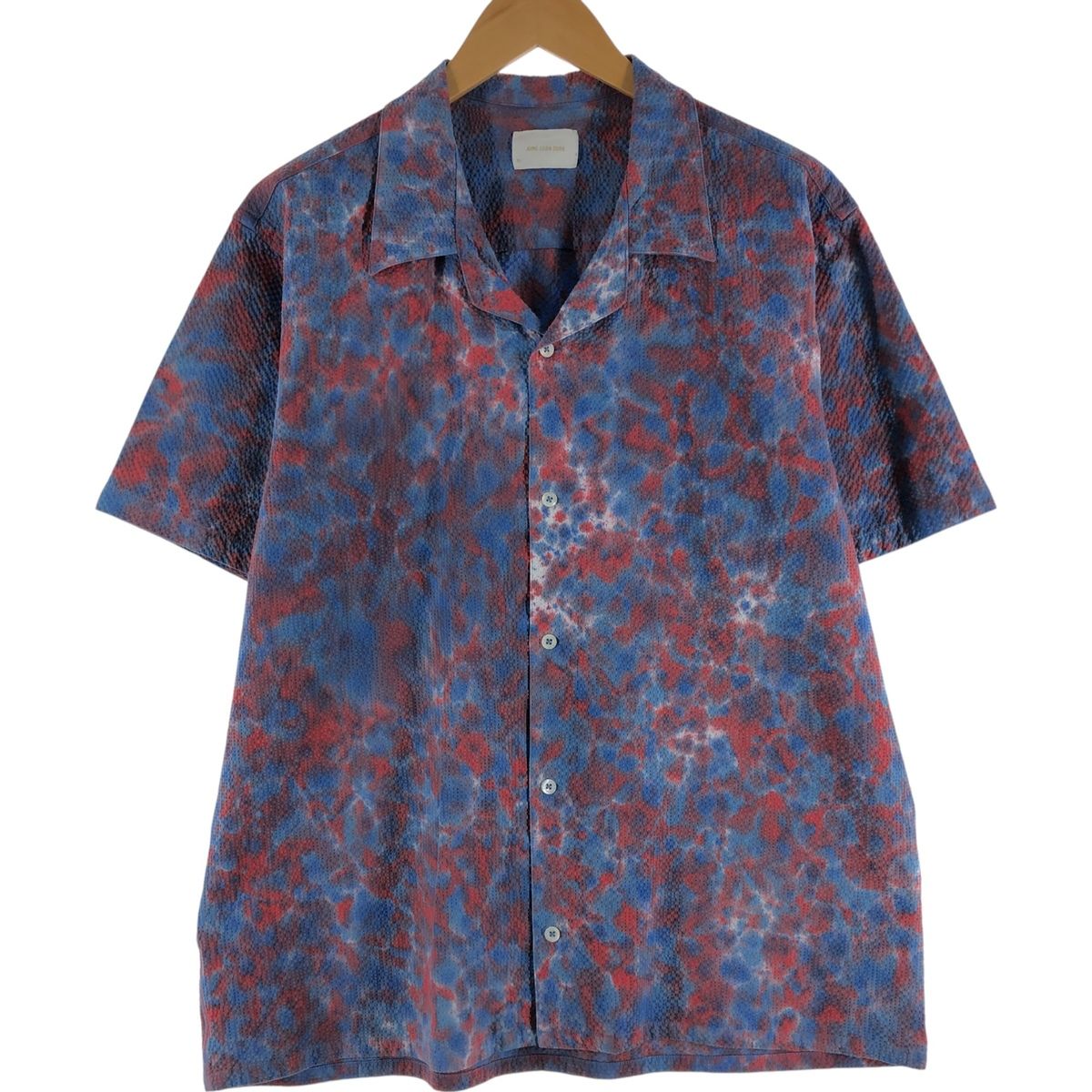 古着 AIME LEON DORE 総柄 シアサッカー 半袖 オープンカラー