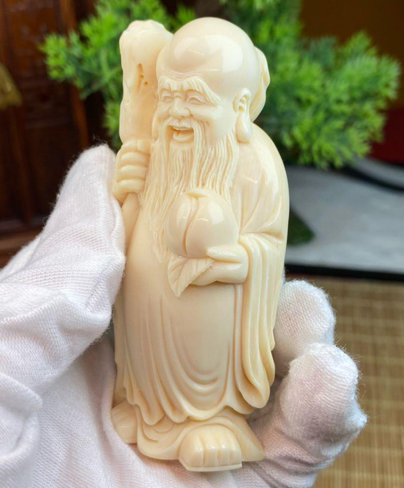 天然マンモス牙美しい手作り彫刻　3寿星公　置物 天然マンモス牙美しい手作り彫刻 3寿星公 置物 - メルカリ